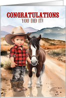 Congratulations You Did It Western Cowboy and Pony card