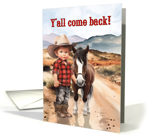 Goodbye Western Cowboy Y'all Come Back card (421894)