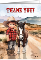 Thank You Little Cowboy Country Western Theme Blank card