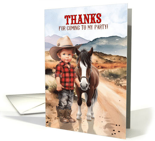 Thanks for Coming to My Party Western Cowboy card (421909)