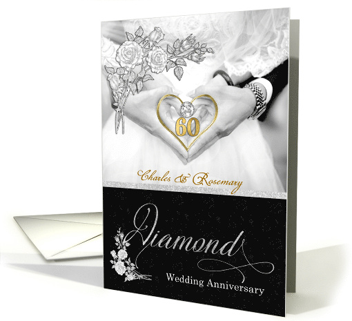 60th Diamond Wedding Anniversary Custom Congratulations card (422234)