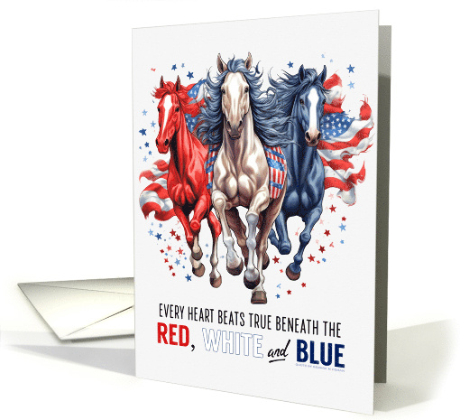 Support Our Troops Patriotic Western Horse Blank All Occasion card