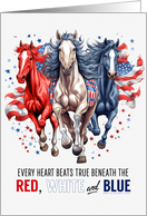 Support Our Troops Patriotic Western Horse Blank All Occasion card