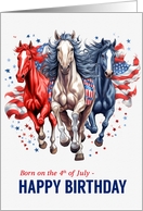 4th of July Birthday Patriotic Western Horse Theme card