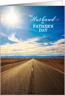 for Husband on Father’s Day Endless Road with Blue Sky card