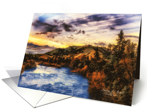 American River California Scenic View Blank All Occasion card (424492)