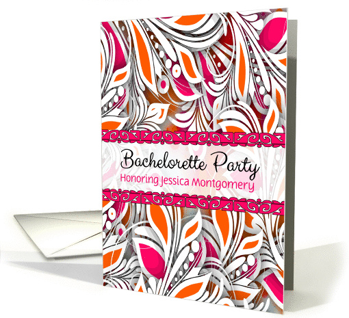 Bachelorette Party Invitation Pink and Orange Petals card (425075)