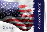 Welcome Home Military Soldier Red White and Blue card