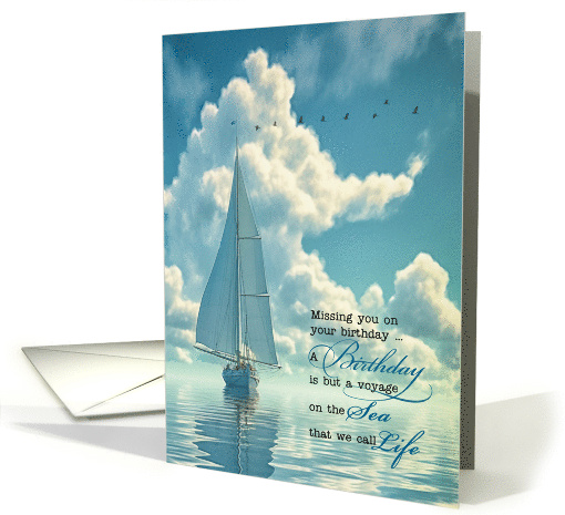 Missing You on Your Birthday Nautical Theme card (430189)