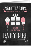 Gift for Sagittarius Girl Born Dec 23 to Jan 20th Pink Chalk card