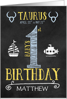 Taurus Baby Boy’s 1st Birthday April 21st to May 21st Zodiac card