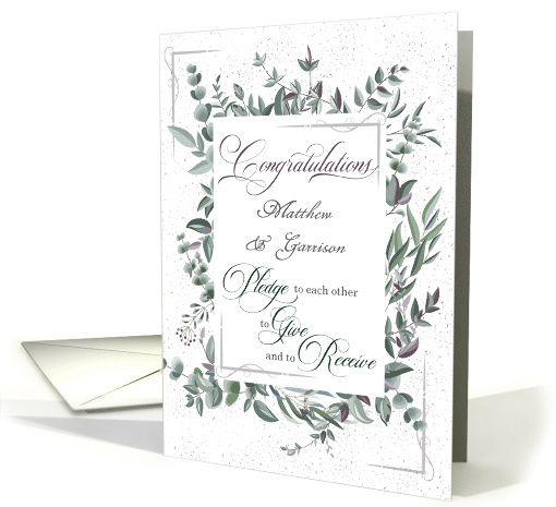 Commitment Ceremony Congratulations Eucalyptus Leaves card (431523)
