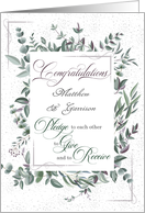 Commitment Ceremony Congratulations Silver Tulips Custom card