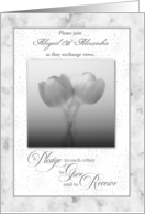 Commitment Ceremony Invitation Silver Tulips Custom card