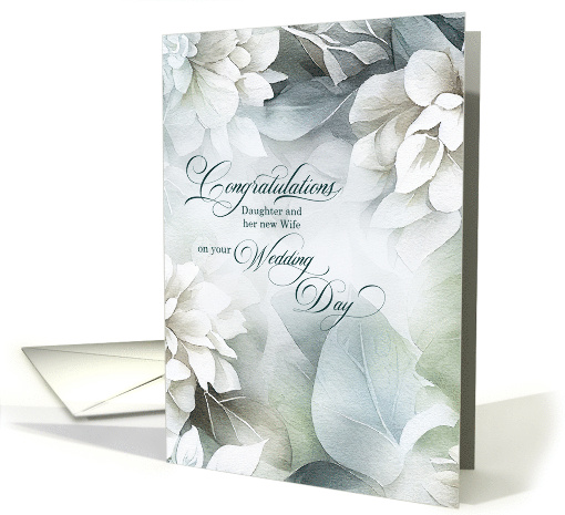 For Daughter and Her Wife Wedding Congratulations Eucalyptus card