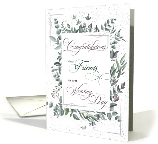 for Dear Friends on Their Wedding Day Eucalyptus card (431585)