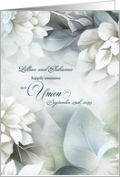 Custom Civil Union Announcement Silver Tulips card