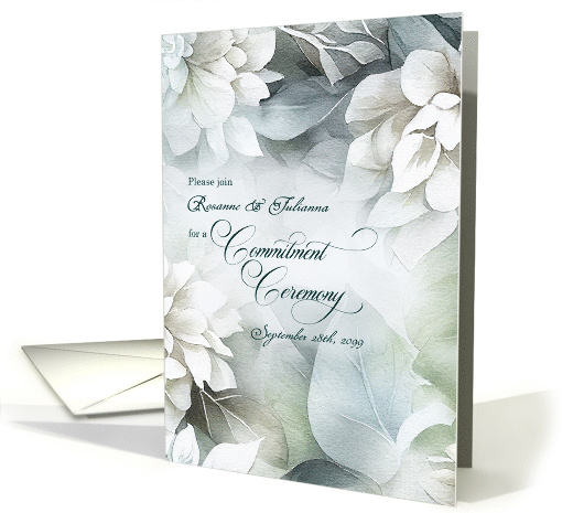 Custom Commitment Ceremony Invitation Eucalyptus card (431749)