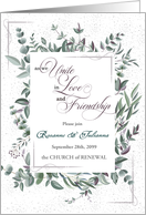 Custom Commitment Ceremony Invitation Eucalyptus card