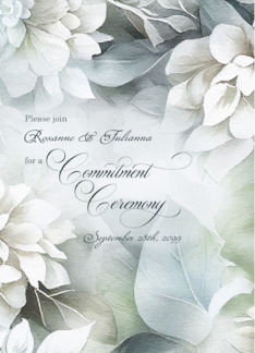 Custom Commitment Ceremony Invitation White Magnolias