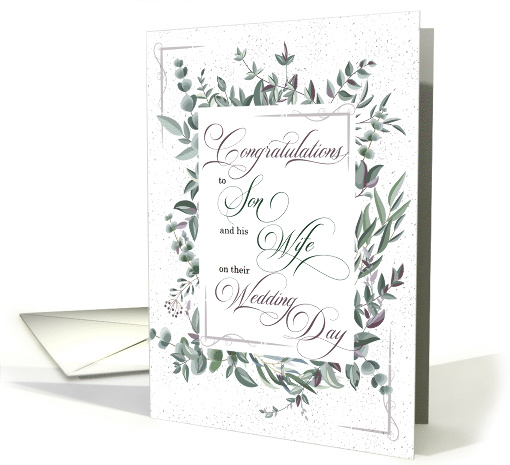 for Son and His Wife Wedding Congratulations Eucalyptus card (431798)