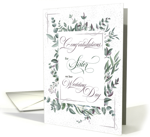 for Sister Wedding Congratulations Eucalyptus card (431824)