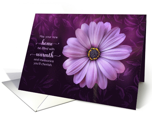 New Home Congratulations Purple Daisy Warmth and Memories card