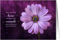 New Home Congratulations Purple Daisy Warmth and Memories card