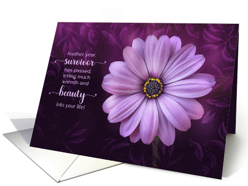 Cancer Survivor Congratulations Purple Daisy card (432481)