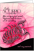 Lady Scorpio Pink and Black Zodiac Blank All Occasion card