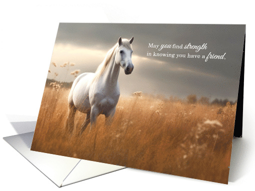 Encouragement for Friend White Horse in a Golden Meadow card (440804)