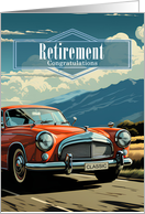 Retirement Congratulations Vintage Classic Car Retro Theme card