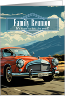 Family Reunion Invitation with a Retro Classic Car Theme card