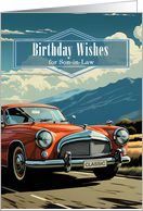 for Son in Law Birthday Blue Classic Vintage Car Retro card