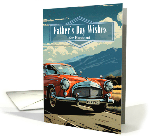 for Husband on Father's Day Classic Car in Retro Styling card (442239)