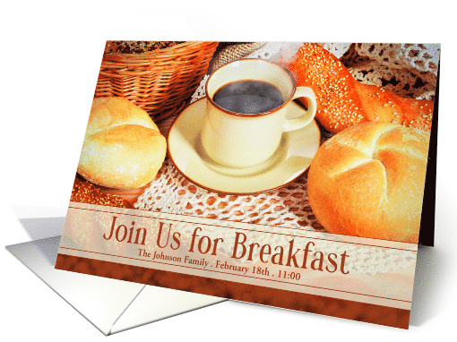 Breakfast Invitation Pastries and Hot Coffee Custom card (442447)