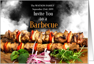 BBQ Invitation Chicken Kabobs with Custom Name card