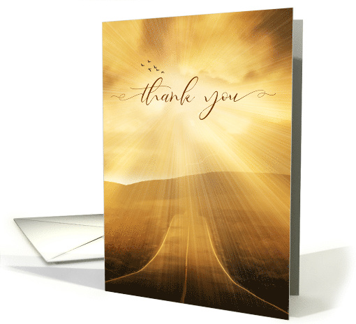 Thank You Sunlit Scenic Road for Customers and Clients card (444980)