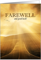 Good Luck and Farewell Scenic Sunlit Endless Road card