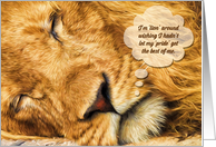 Lion Around Play on Words Apology card