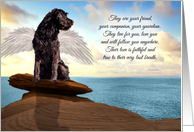 Pet Sympathy Loss of a Dog Writing in the Sand Beach Theme card