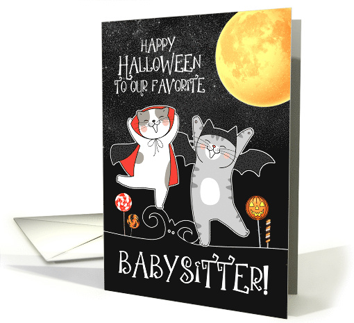 for Babysitter Funny Halloween Cats card (458902)