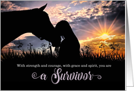 Fibromyalgia Cowgirl and Horse You Are a Survivor card