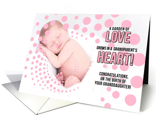 for Grandparents on the Birth of a Granddaughter Girl Pink card