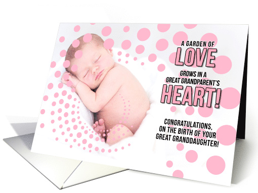 for Great Grandparents on Birth of a Great Granddaughter Pink card