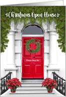 Christmas Open House Red and Silver Invitation card