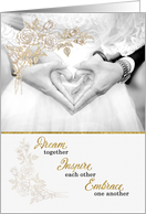 Engagement Congratulations Bride and Groom with Golden Hues card