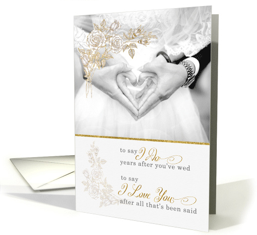 Vow Renewal Congratulations Faux Gold Leaf card (505685)