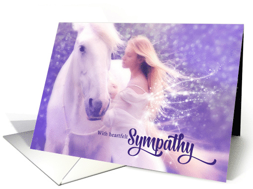Pet Sympathy Loss of a Horse Angel and Purple card (507764)