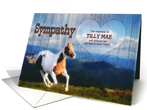 Custom Pet Sympathy Loss of a Horse Western Barn Wood card (508462)